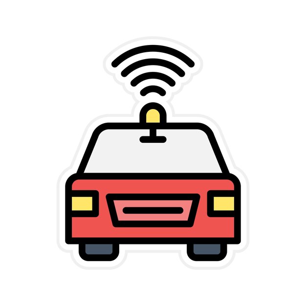 Imagen vectorial del icono del coche sin conductor Se puede usar para Cyberpunk