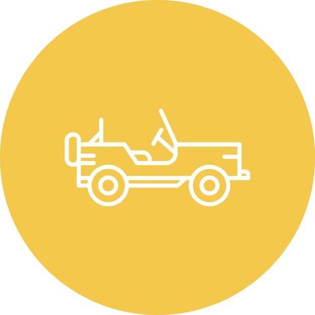 Imagen vectorial de icono de coche del ejército Se puede usar para militares