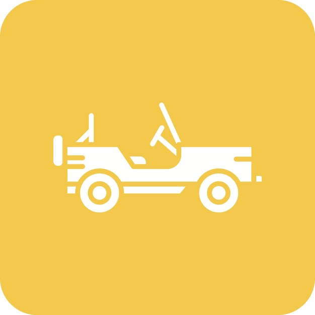 Imagen vectorial de icono de coche del ejército Se puede usar para militares