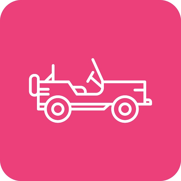 Imagen vectorial de icono de coche del ejército Se puede usar para militares