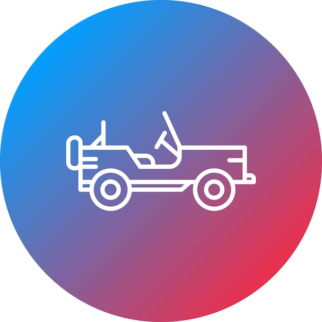 Imagen vectorial de icono de coche del ejército Se puede usar para militares