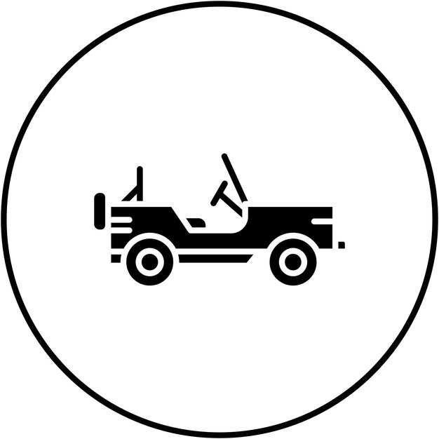Imagen vectorial de icono de coche del ejército Se puede usar para militares