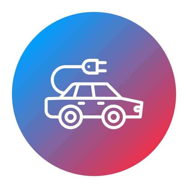Imagen vectorial de icono de coche eléctrico Se puede utilizar para el desarrollo ecológico