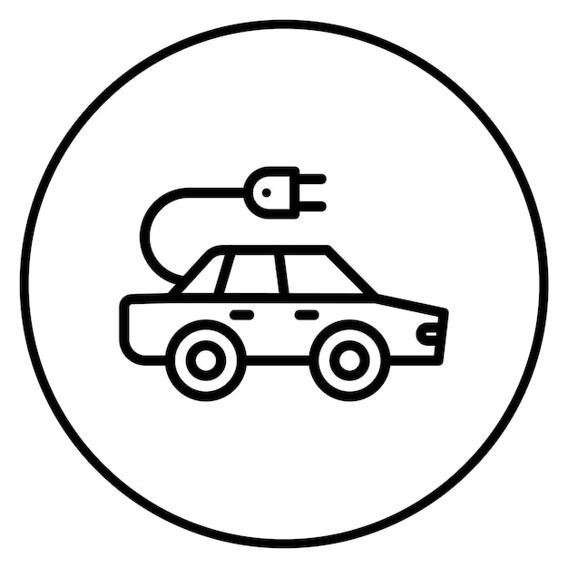 Imagen vectorial de icono de coche eléctrico Se puede utilizar para el desarrollo ecológico