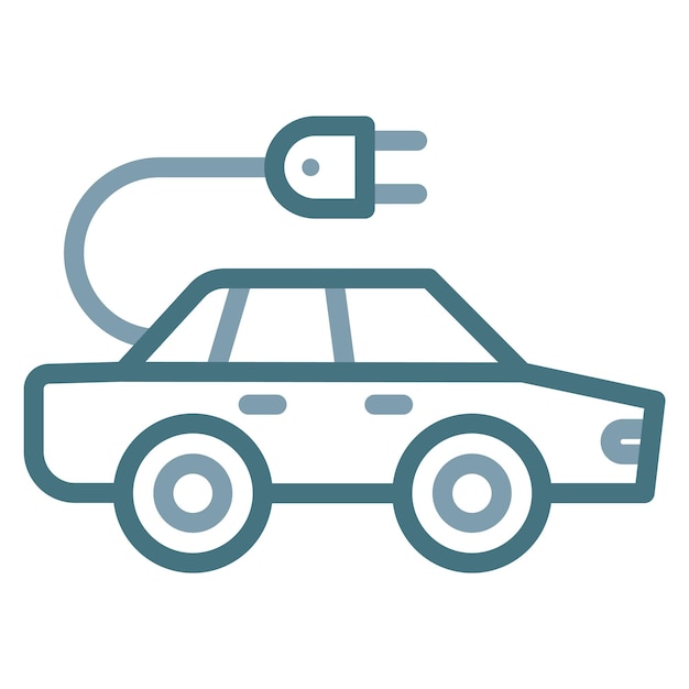 Imagen vectorial de icono de coche eléctrico Se puede utilizar para el desarrollo ecológico