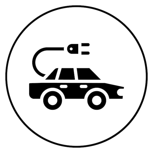 Imagen vectorial de icono de coche eléctrico Se puede utilizar para el desarrollo ecológico