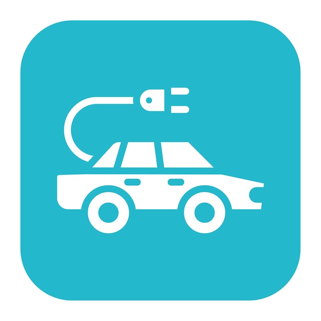 Imagen vectorial de icono de coche eléctrico Se puede utilizar para el desarrollo ecológico