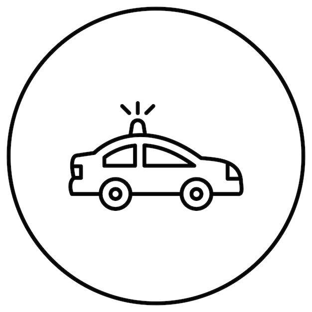 Vector imagen vectorial de icono de coche de policía se puede usar para crimen y ley