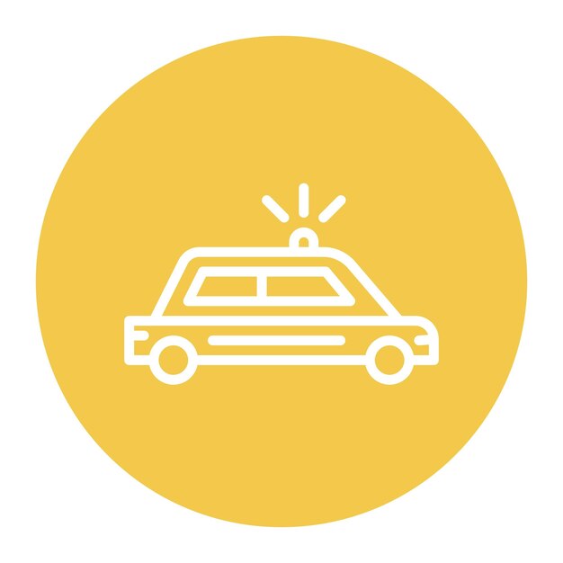 Imagen vectorial del icono del coche de la policía Se puede usar para la investigación de delitos