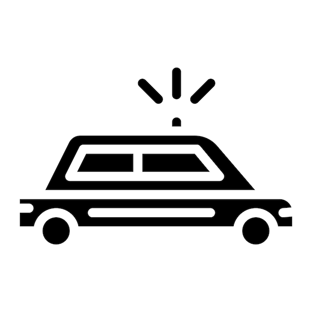 Imagen vectorial del icono del coche de la policía Se puede usar para la investigación de delitos