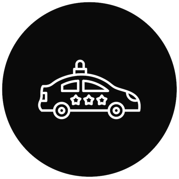 Imagen vectorial del icono del coche de la policía Se puede utilizar para los elementos de la ciudad