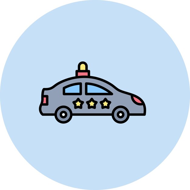 Imagen vectorial del icono del coche de la policía Se puede utilizar para los elementos de la ciudad