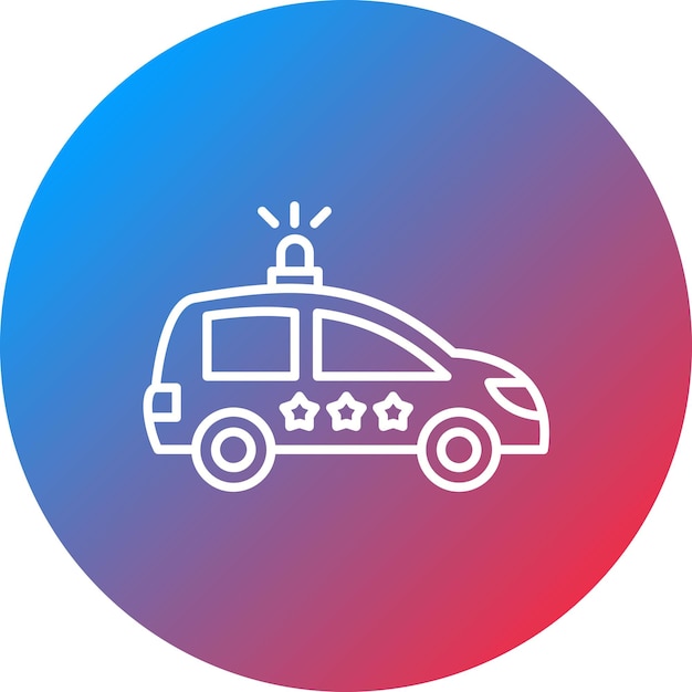 Imagen vectorial del icono del coche de la policía Se puede utilizar para los Servicios de Emergencia