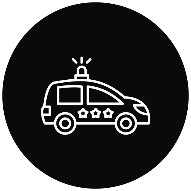 Imagen vectorial del icono del coche de la policía Se puede utilizar para los Servicios de Emergencia