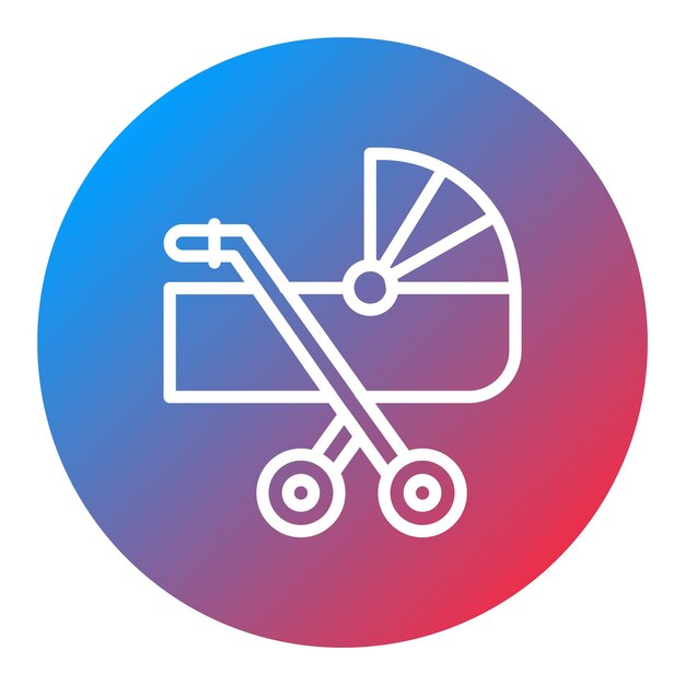 Imagen vectorial del icono del cochecito Se puede usar para baby shower