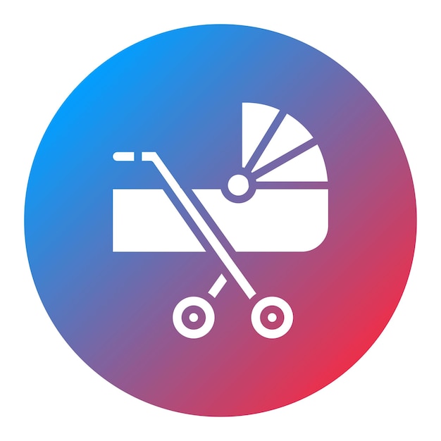 Imagen vectorial del icono del cochecito Se puede usar para baby shower