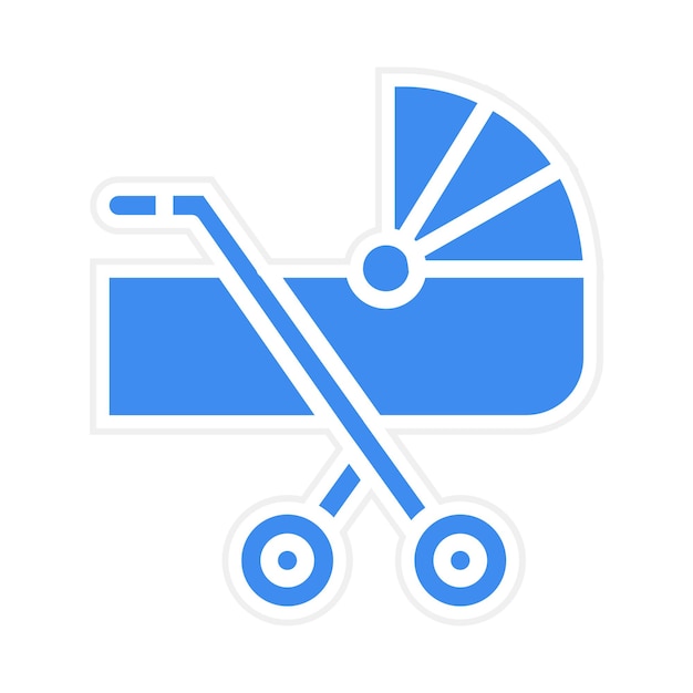 Imagen vectorial del icono del cochecito Se puede usar para baby shower