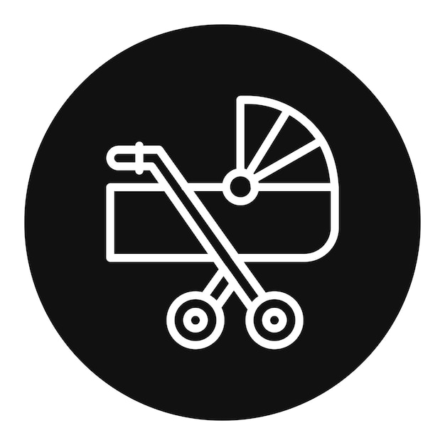 Imagen vectorial del icono del cochecito Se puede usar para baby shower