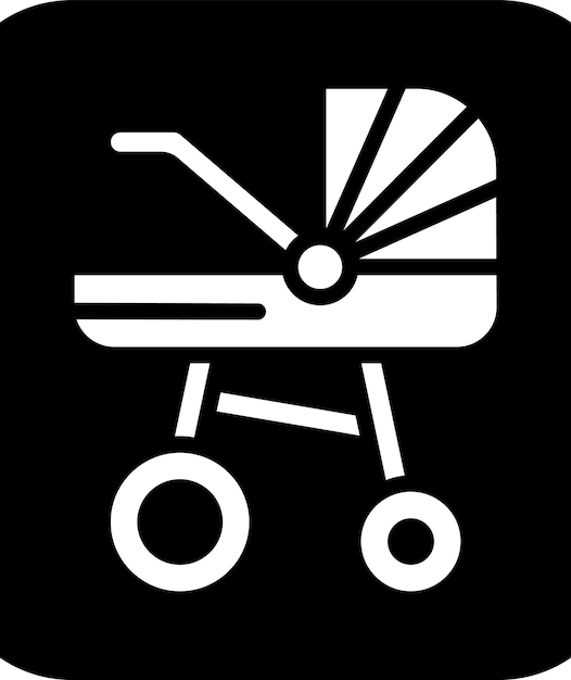 Imagen vectorial del icono del cochecito Se puede usar para criar niños