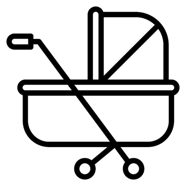 Imagen vectorial del icono del cochecito Se puede utilizar para la maternidad