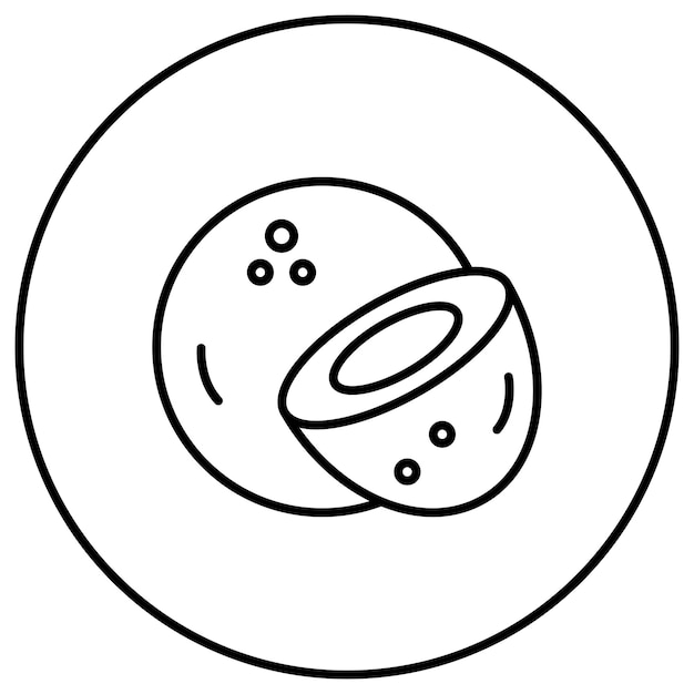 Imagen vectorial del icono del coco Se puede usar para el verano