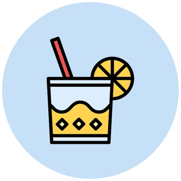 Imagen vectorial del icono del cóctel de Caipirinha Se puede usar para Festa Junina
