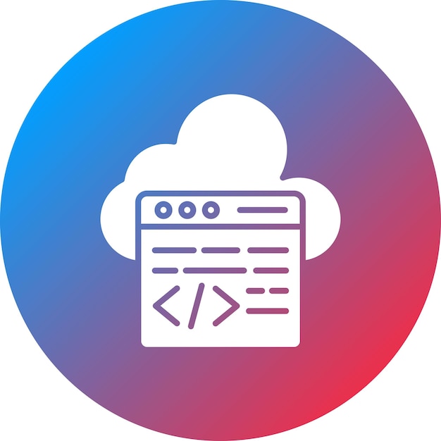 Vector imagen vectorial de icono de codificación en la nube se puede utilizar para la programación informática