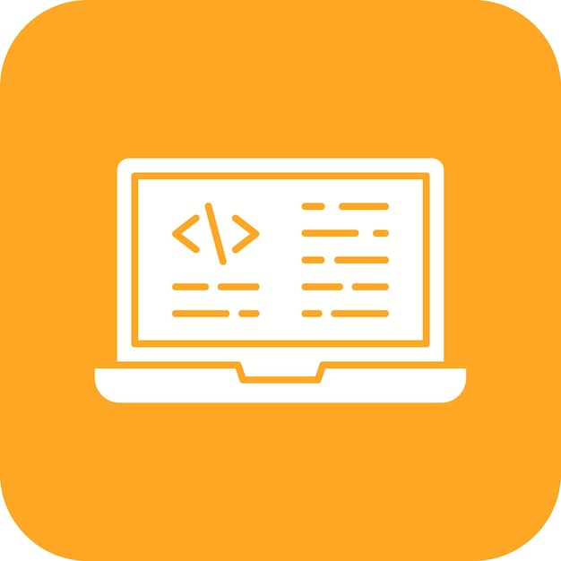 Imagen vectorial de icono de codificación de portátil Se puede utilizar para alojamiento web