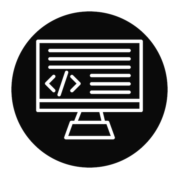 La imagen vectorial del icono de codificación se puede utilizar para la robótica