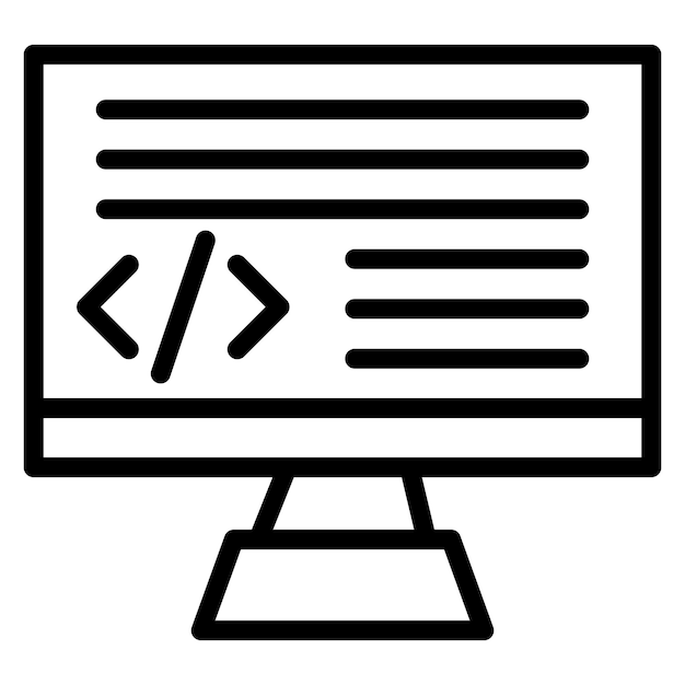La imagen vectorial del icono de codificación se puede utilizar para la robótica
