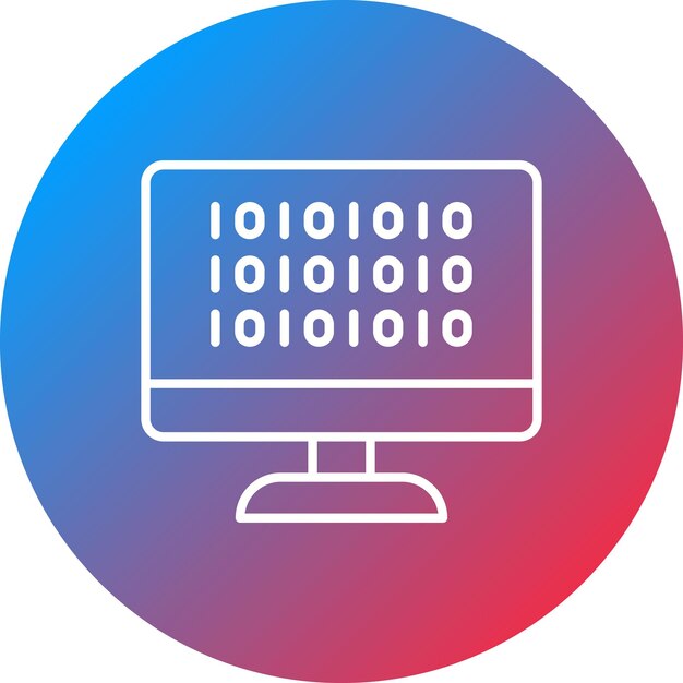 Imagen vectorial de icono de código binario Se puede usar para codificación y desarrollo