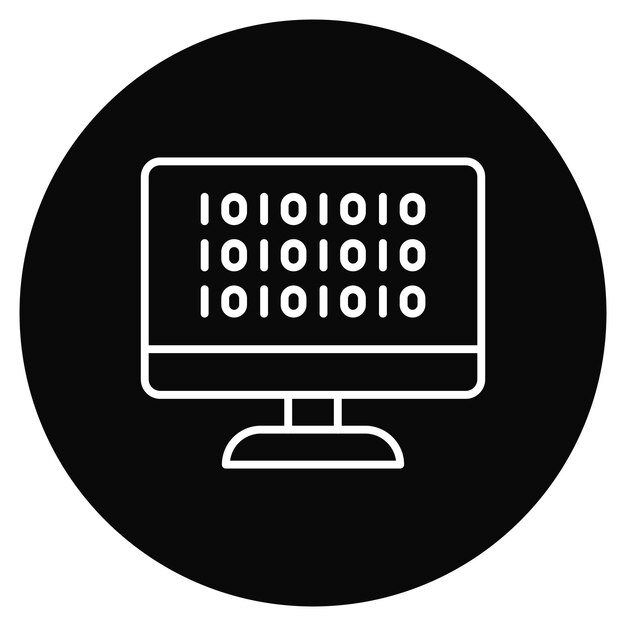 Imagen vectorial de icono de código binario Se puede usar para codificación y desarrollo
