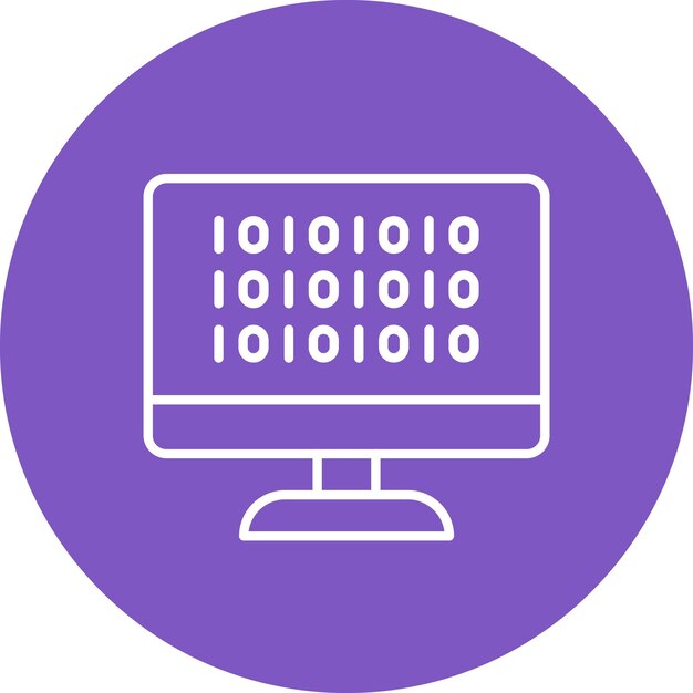 Imagen vectorial de icono de código binario Se puede usar para codificación y desarrollo