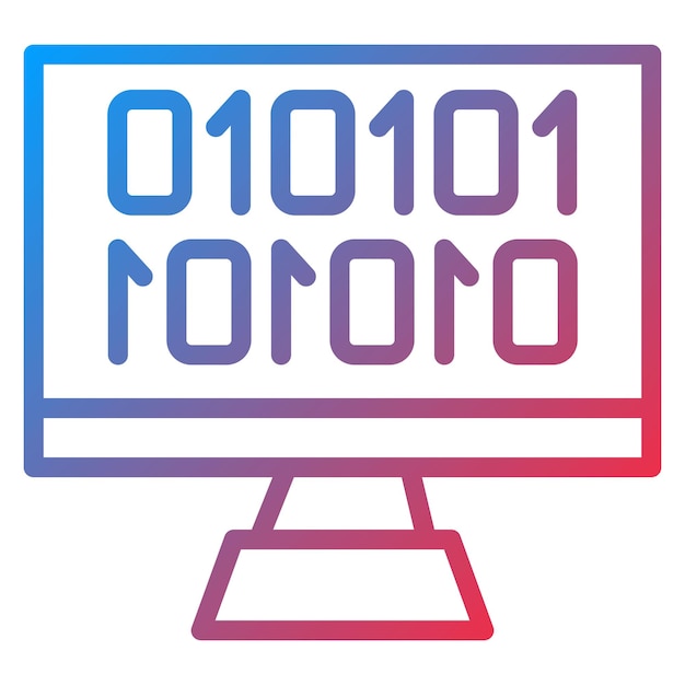 Imagen vectorial de icono de código binario Se puede usar para robótica