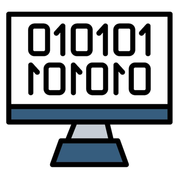 Imagen vectorial de icono de código binario Se puede usar para robótica