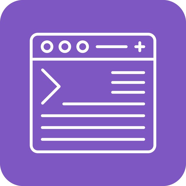 Imagen vectorial de icono de código de terminal Se puede utilizar para la programación informática