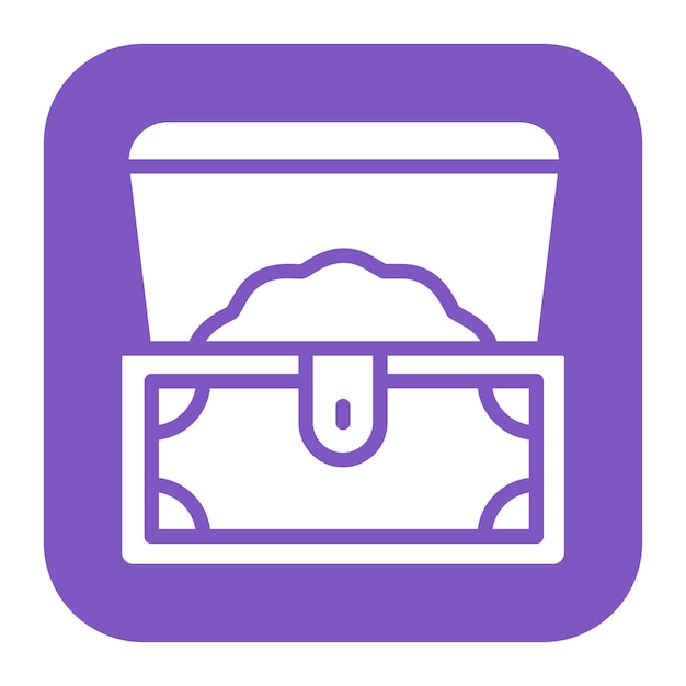 Imagen vectorial del icono del cofre del tesoro Se puede usar para Fairytale