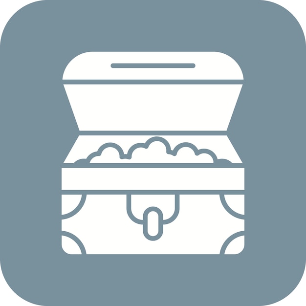 Imagen vectorial del icono del cofre del tesoro Se puede usar para juegos en línea