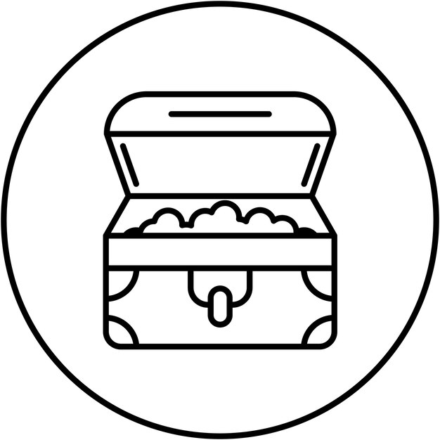 Imagen vectorial del icono del cofre del tesoro Se puede usar para juegos en línea