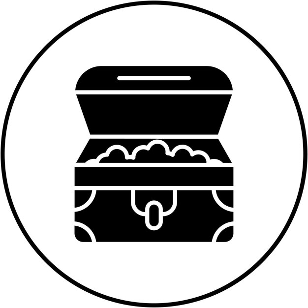 Imagen vectorial del icono del cofre del tesoro Se puede usar para juegos en línea