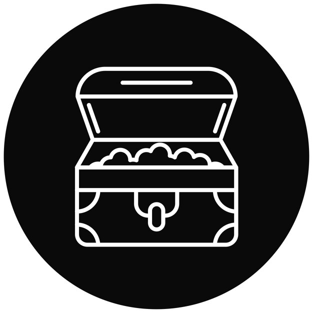 Imagen vectorial del icono del cofre del tesoro Se puede usar para juegos en línea