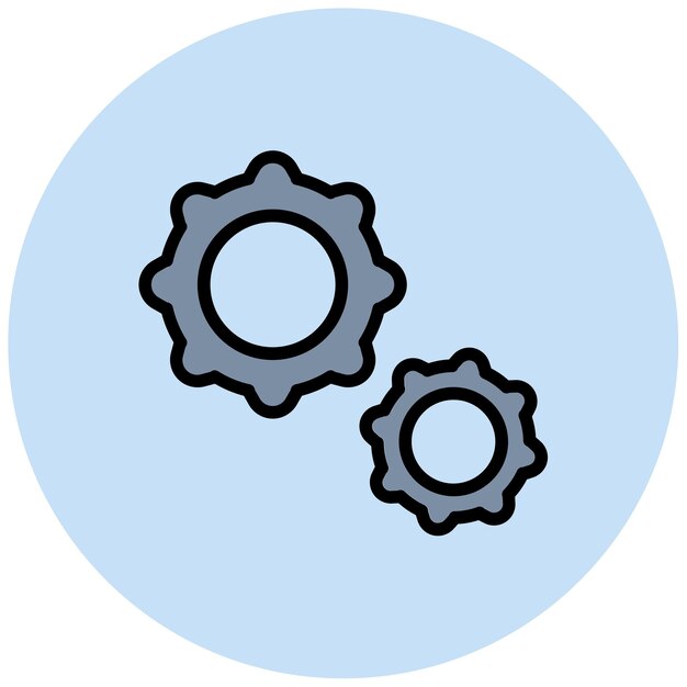 Imagen vectorial del icono Cog Se puede utilizar para la robótica