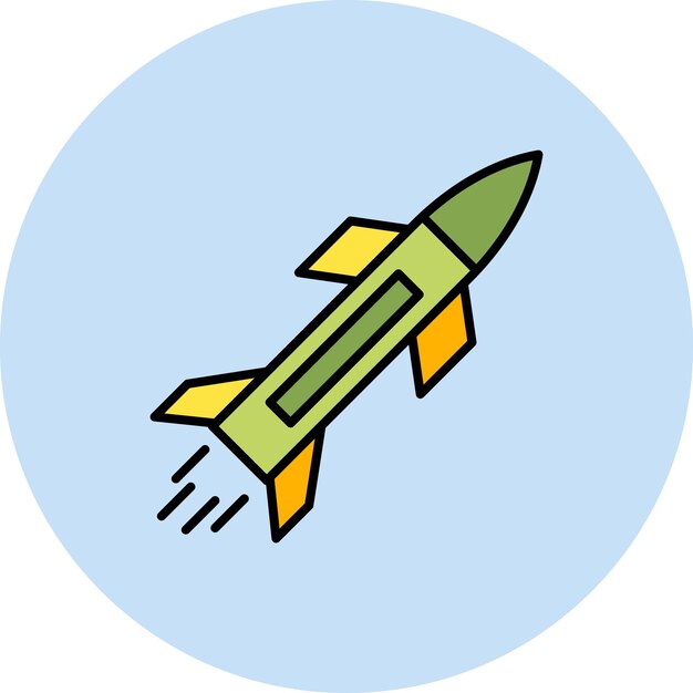 Imagen vectorial de icono de cohete del ejército Se puede usar para militares