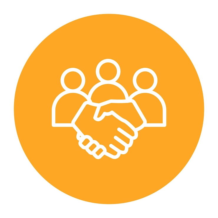 Vector imagen vectorial del icono de colaboración en equipo se puede utilizar para el currículum vitae