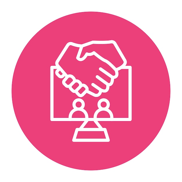 Imagen vectorial de icono de colaboración en línea Se puede utilizar para el trabajo remoto