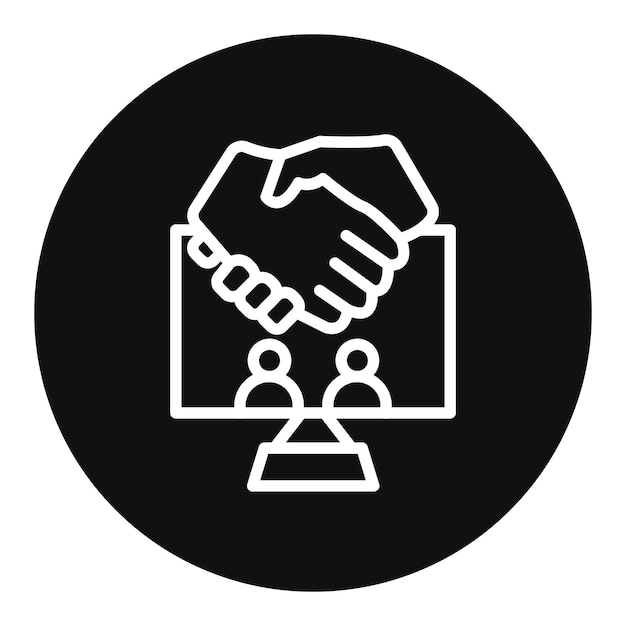 Imagen vectorial de icono de colaboración en línea Se puede utilizar para el trabajo remoto