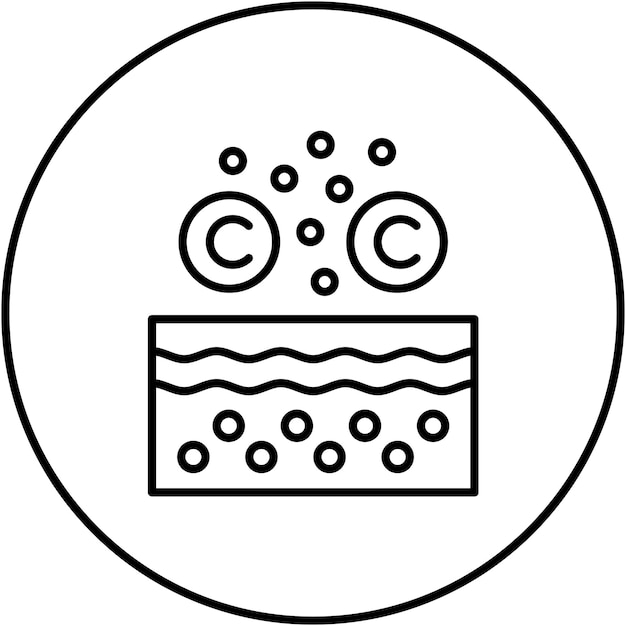 Imagen vectorial del icono del colágeno Se puede utilizar para el cuidado de la piel