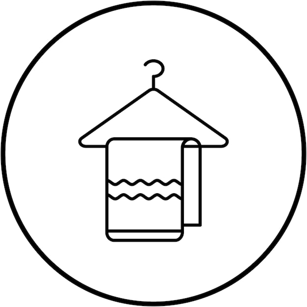 Imagen vectorial del icono del colgante de toallas Se puede utilizar para interiores