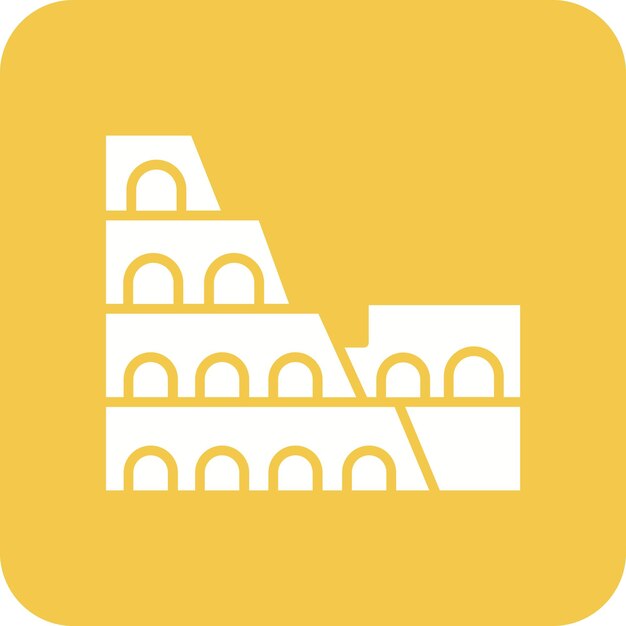 Imagen vectorial del icono del Coliseo Se puede usar para Landmarks
