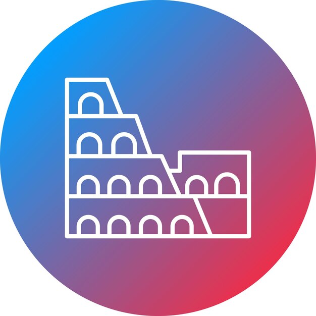 Imagen vectorial del icono del Coliseo Se puede usar para Landmarks